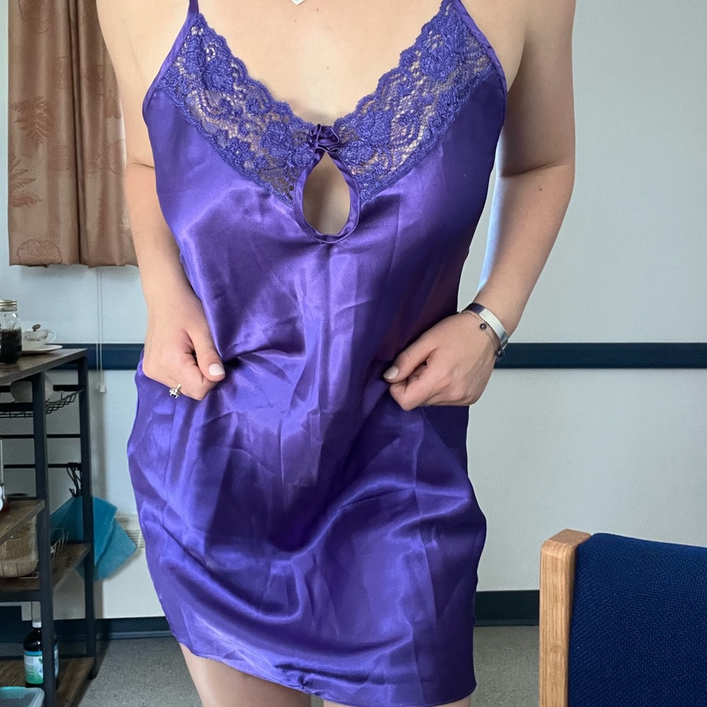 The cutest slip dress in purple!